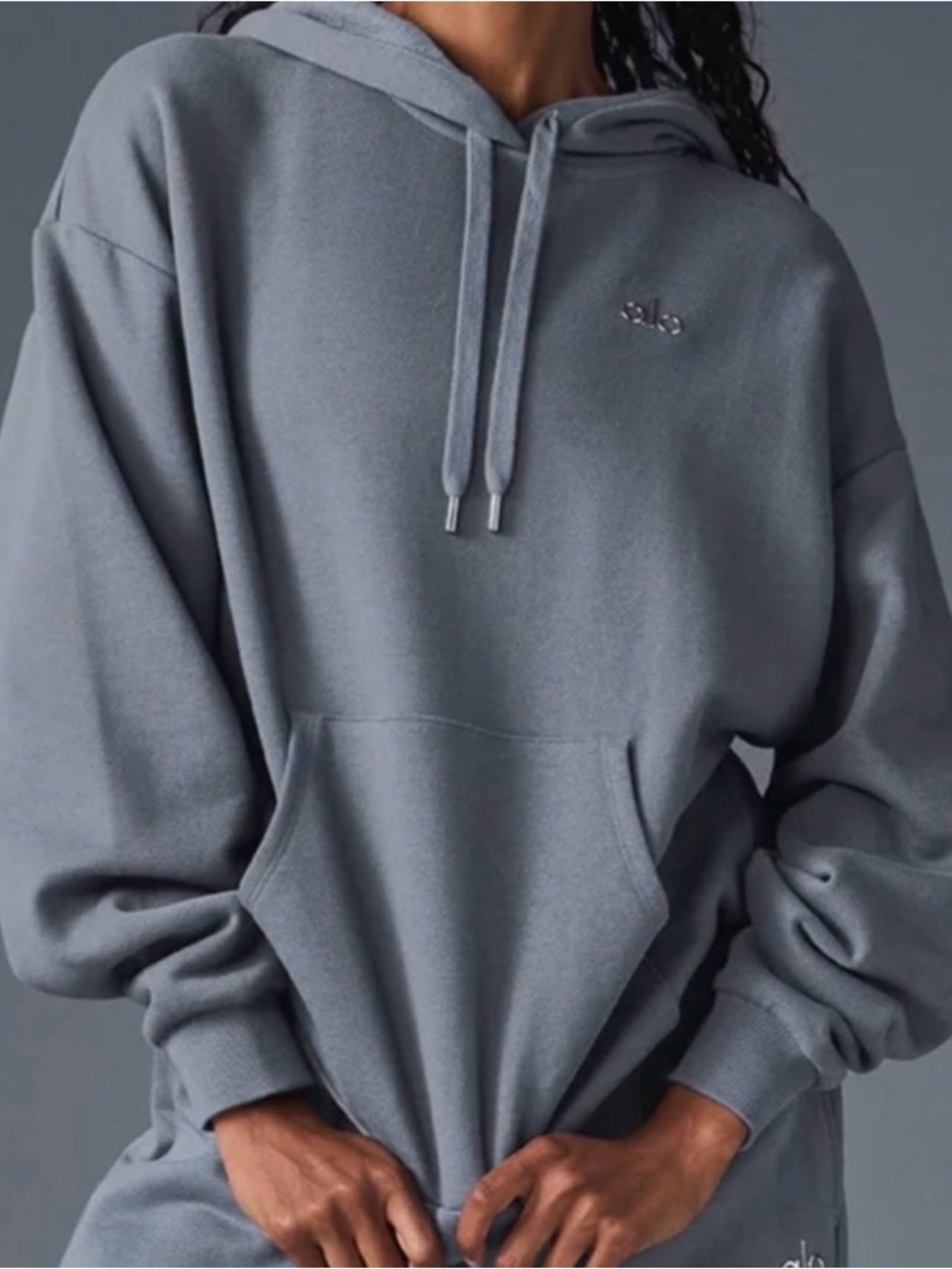 Alo accolade hoodie steel grey size small